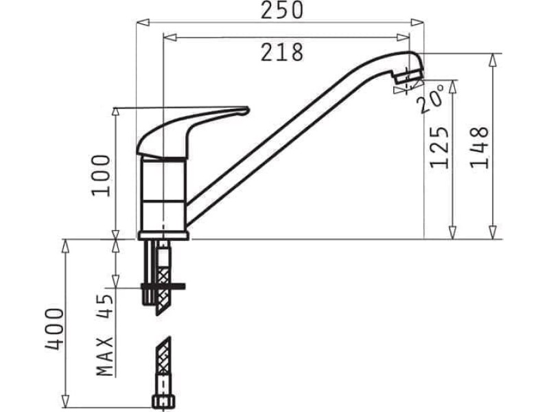 PYRAMIS ASALIA kitchen mixer 090921301 grey concrete 90921301 – PYRAMIS Кухненски смесители