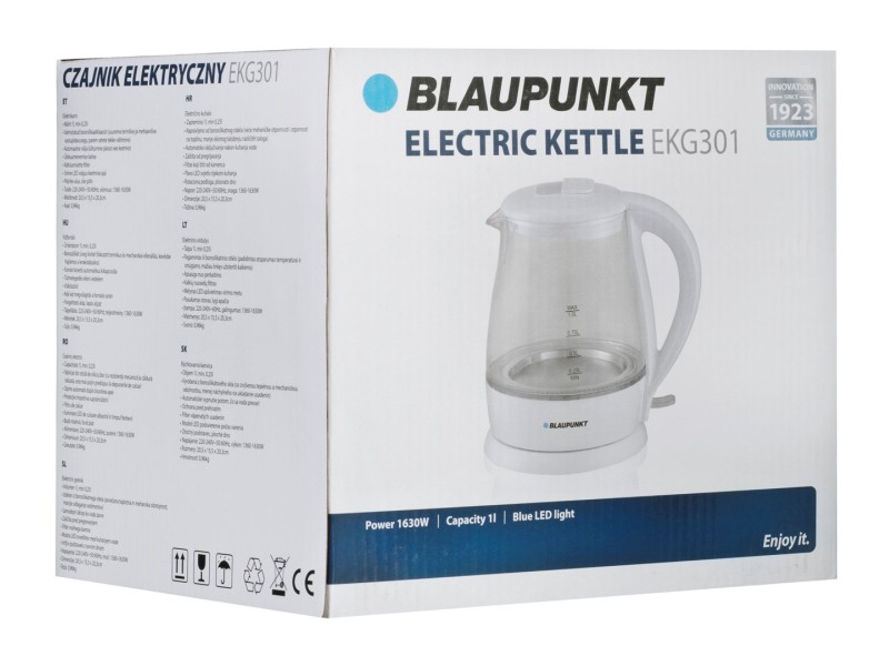 Blaupunkt EKG301 electric kettle 1 L 1630 W White EKG301 – Blaupunkt Електрически чайници