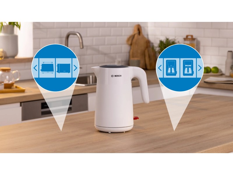 Bosch TWK2M161 electric kettle 1.7 L 2400 W White TWK2M161 – BOSCH Електрически чайници