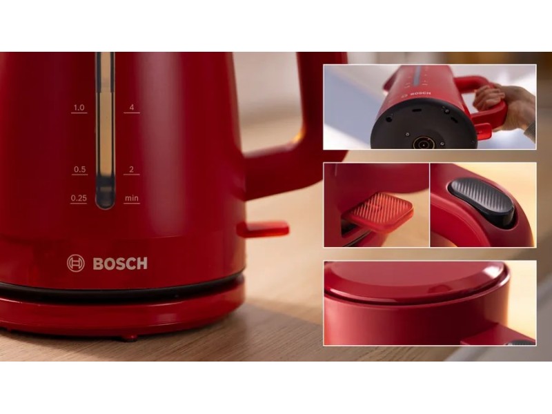 Bosch TWK3M124 electric kettle 1.7 L 2400 W Red TWK 3M124 – BOSCH Електрически чайници