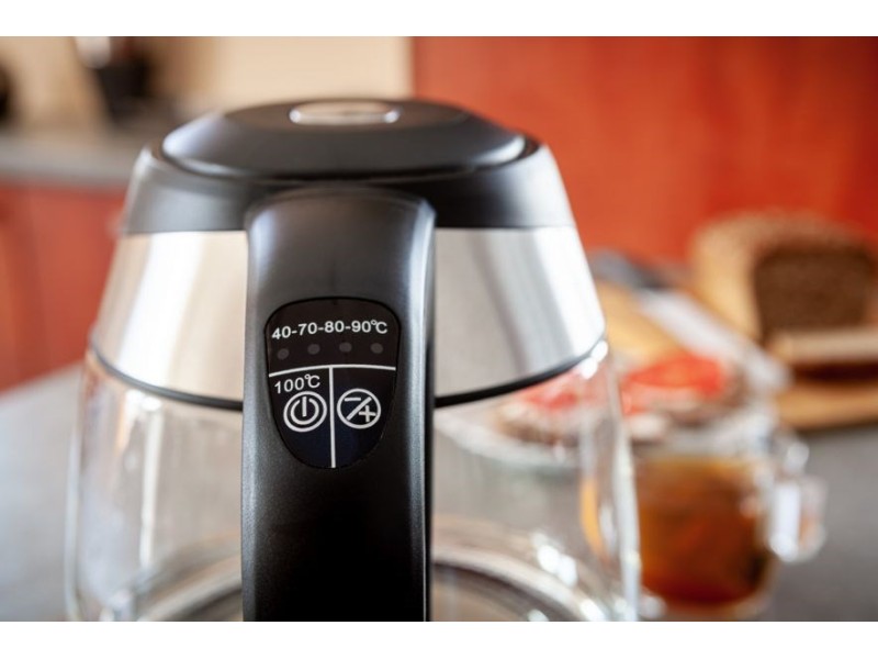 C520 ELDOM, LUX glass kettle, capacity 1.7 l, water temperature control panel, 2200 W C520 – ELDOM Електрически чайници