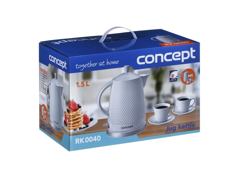 Concept RK0040 electric kettle 1.5 L 1500 W White RK0040 – CONCEPT Електрически чайници