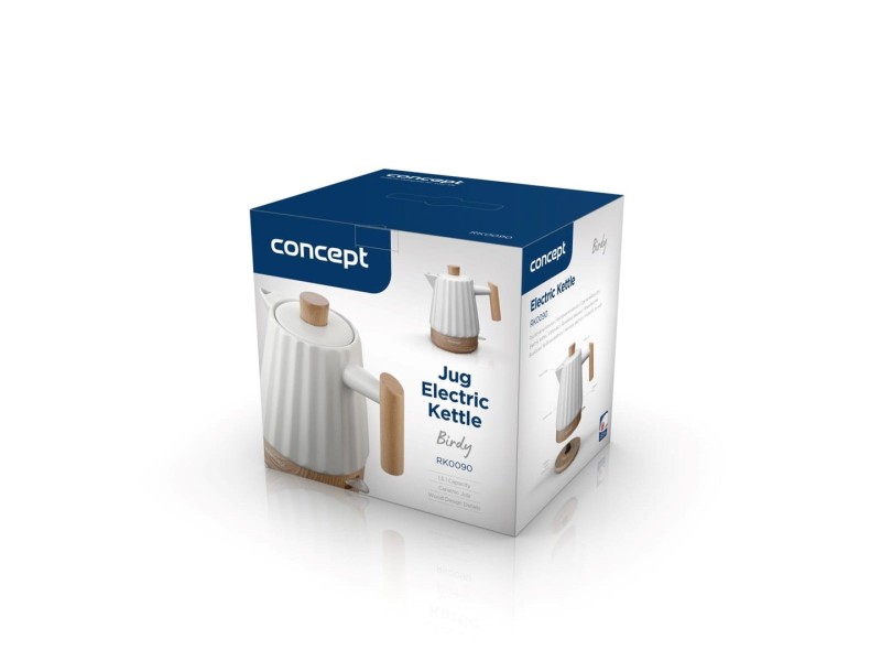 Concept RK0090 Ceramic electric kettle 1.5 l White RK0090 – CONCEPT Електрически чайници