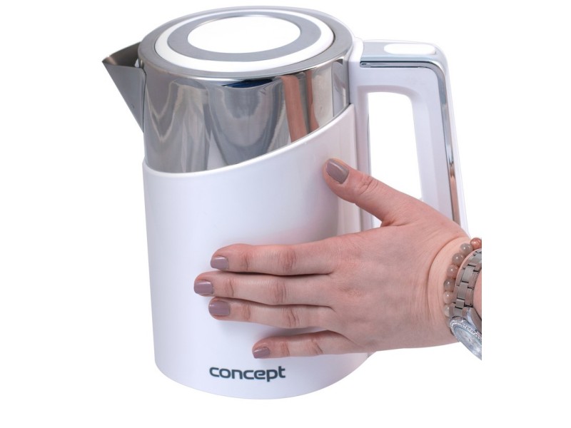 Concept RK3170 electric kettle 1.7 L 2200 W Stainless steel, White RK3170 – CONCEPT Електрически чайници