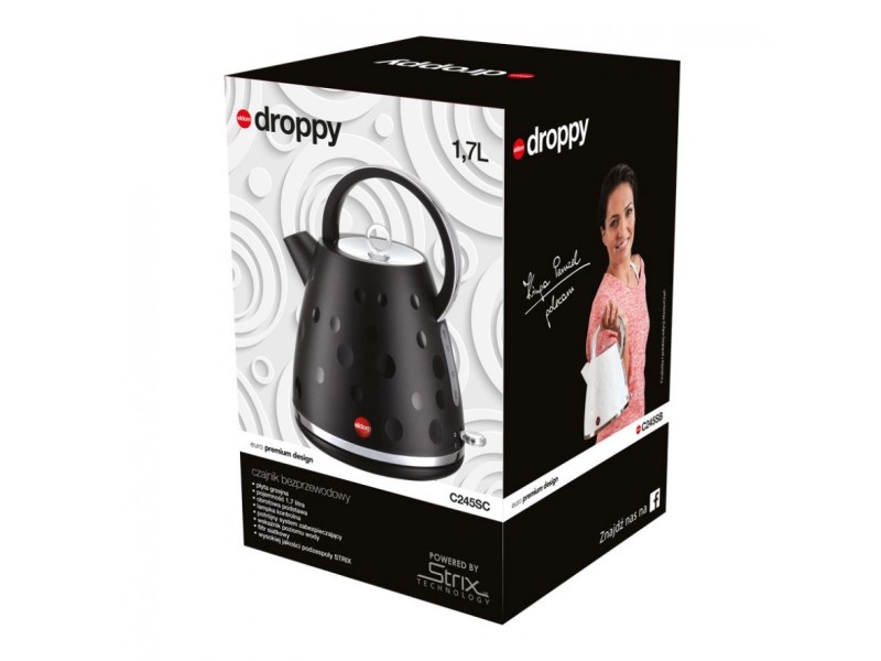 ELDOM C245SC DROPPY Strix electric kettle 1.7 L 2000 W Black C245SC – ELDOM Електрически чайници