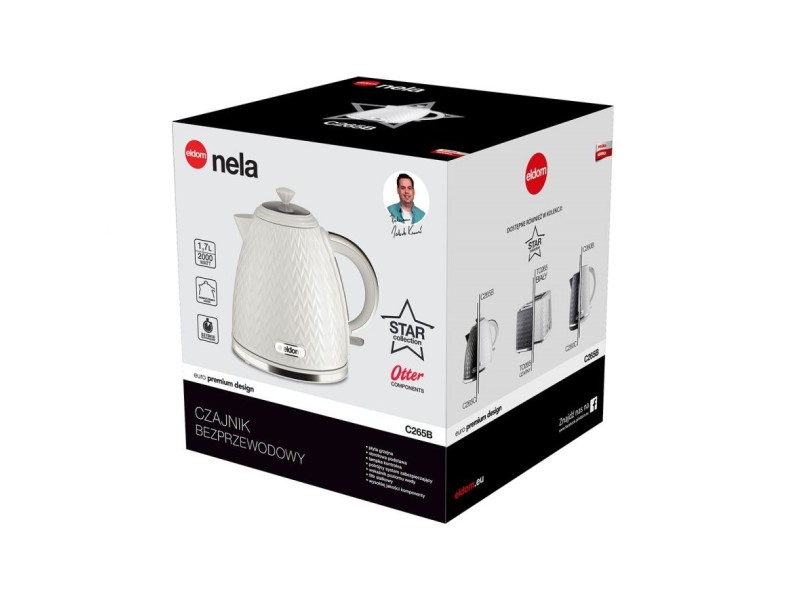 ELDOM C265B NELA electric kettle 1.7 L 2000 W White C265B – ELDOM Електрически чайници
