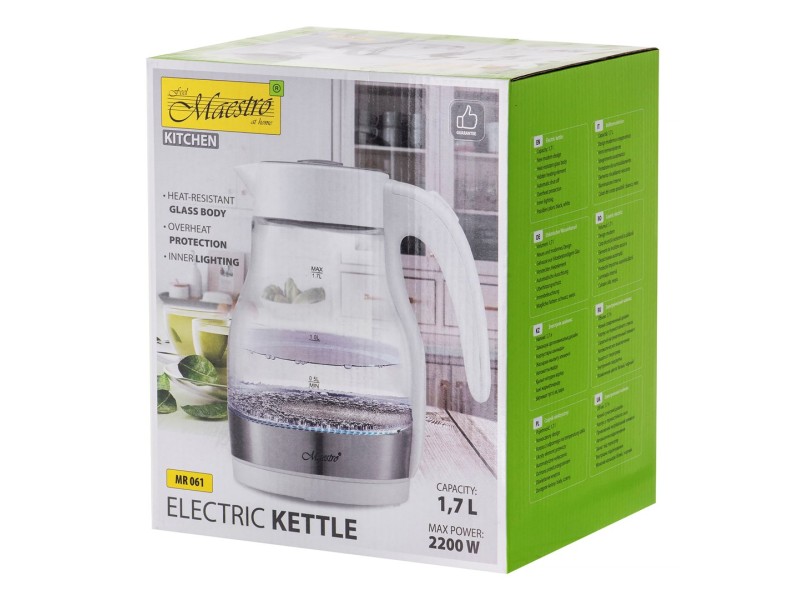 ELECTRIC KETTLE MAESTRO MR-061 WHITE MR-061-WHITE – Maestro Електрически чайници