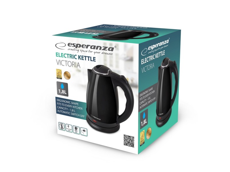 Esperanza EKK113K Electric kettle 1.8 L Black EKK113K – Esperanza Електрически чайници