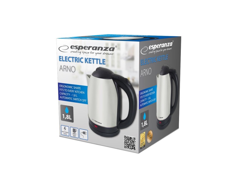 Esperanza EKK135X Electric kettle 1.8 L 1500 W Inox EKK135X – Esperanza Електрически чайници
