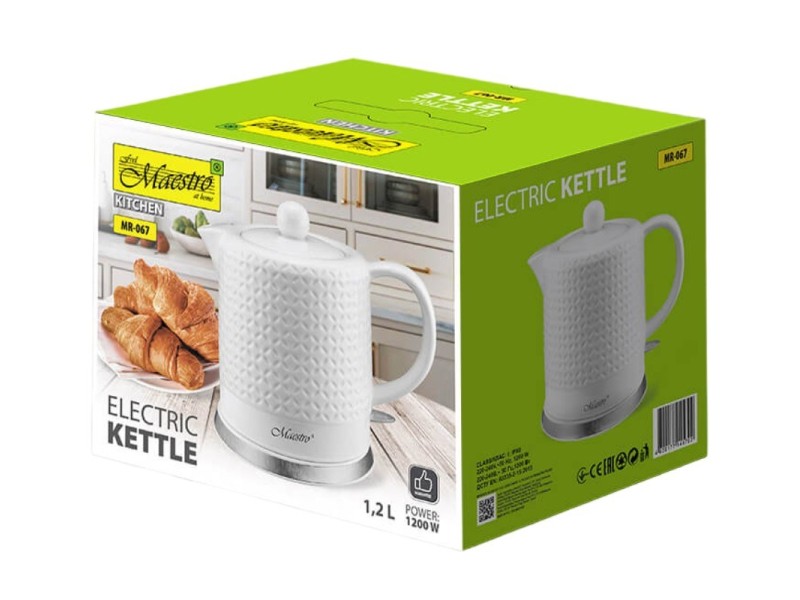 Feel-Maestro MR067 electric kettle 1.2 L White 1200 W MR-067 – Maestro Електрически чайници