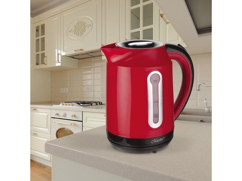 MAESTRO MR-041 (MR-041-RED) electric kettle 1.7 L 2000 W Black, Red MR-041-RED – Maestro Електрически чайници