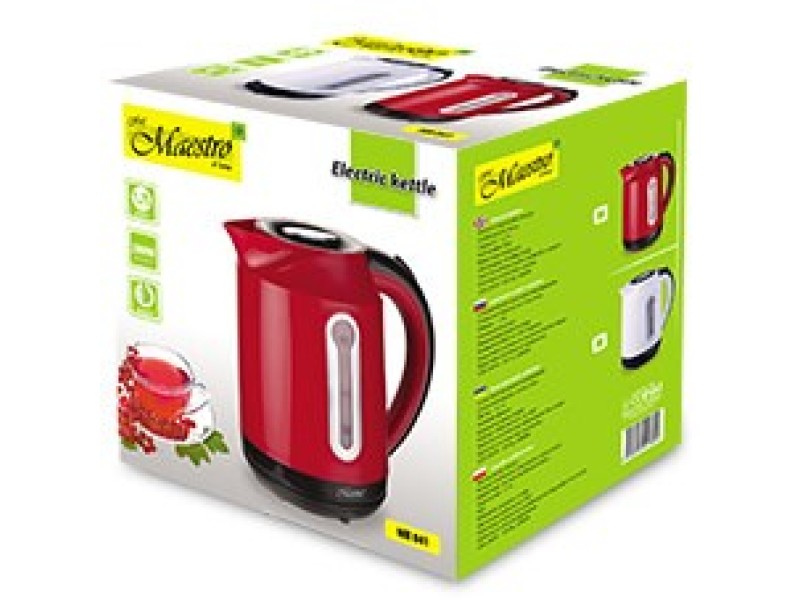 MAESTRO MR-041 (MR-041-RED) electric kettle 1.7 L 2000 W Black, Red MR-041-RED – Maestro Електрически чайници