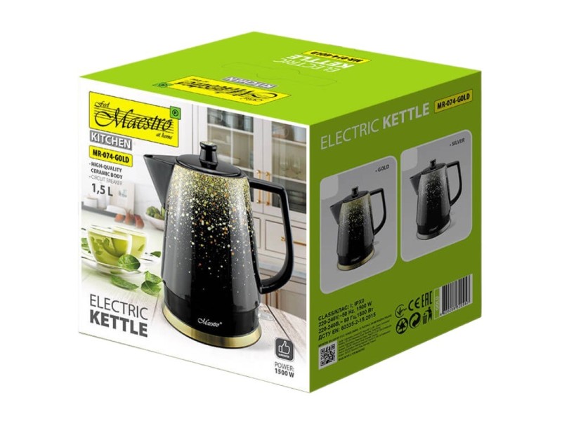 MAESTRO MR-074-GOLD ceramic electric kettle MR-074-GOLD – Maestro Електрически чайници