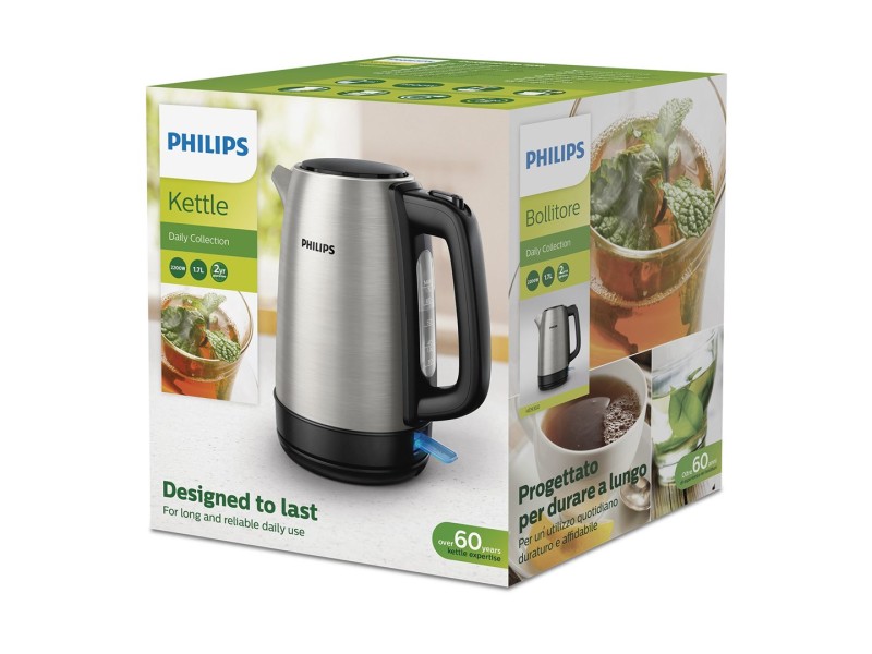 Philips Daily Collection HD9350/90 electric kettle 1.7 L 2200 W Stainless steel HD9350/90 – Philips Електрически чайници
