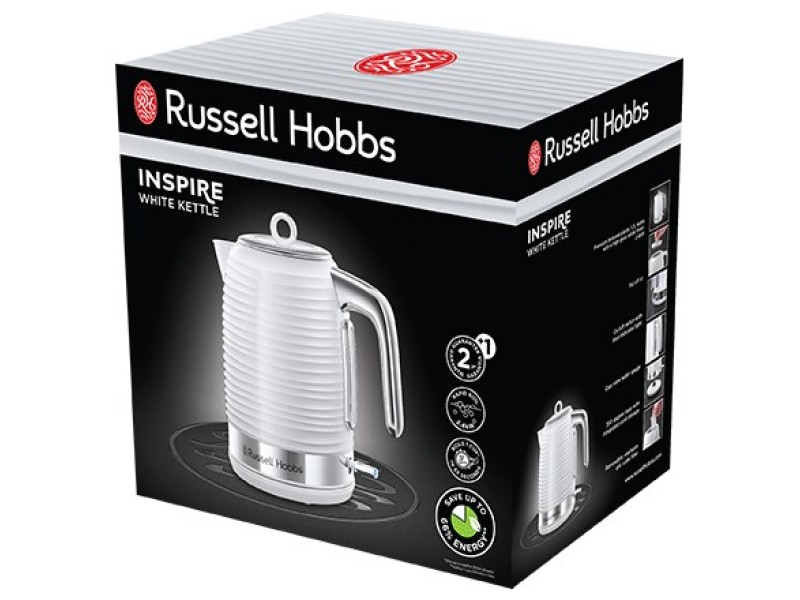 Russell Hobbs Inspire electric kettle 1.7 L 2400 W White 24360-70 – Russel Hobbs Електрически чайници