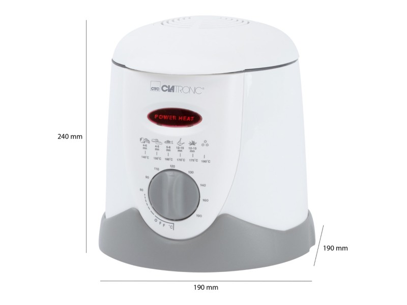 Clatronic FFR 2916 Single 1 L Stand-alone 900 W Deep fryer Grey, White FFR 2916 – Clatronic Фритюрници