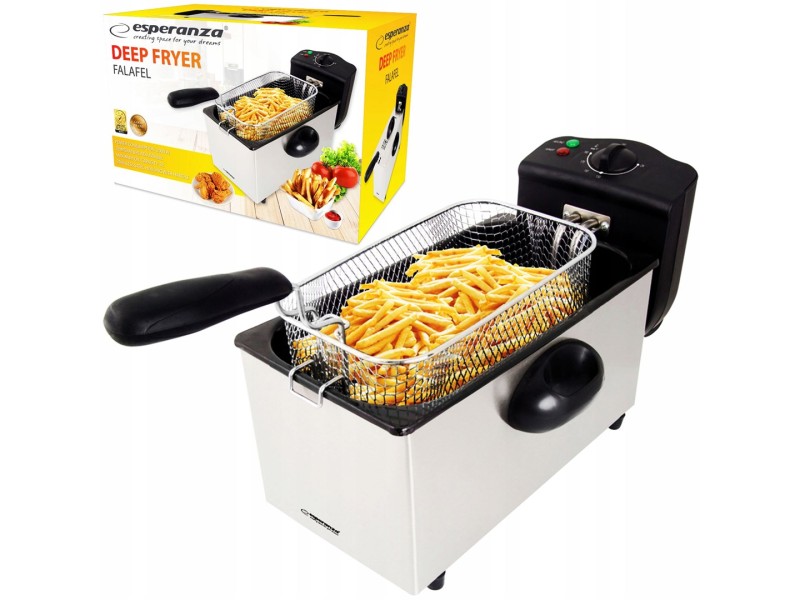 Esperanza FALAFEL Single 3 L Stand-alone 2200 W Deep fryer Black, White EKG010 – Esperanza Фритюрници