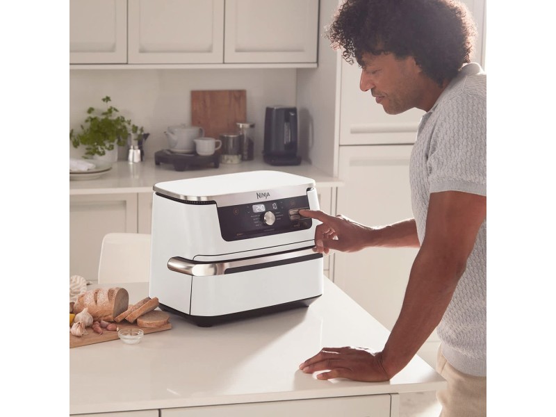 Ninja AF500EUWH fryer Double 10.4 L Stand-alone 2470 W Hot air fryer Silver, White AF500EUWH – NINJA Фритюрници