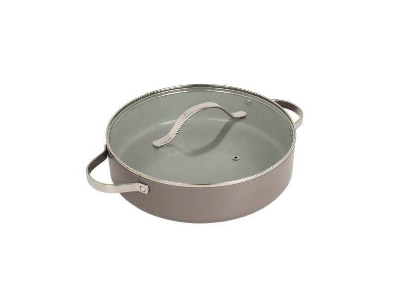 Casserole shallow with lid MAESTRO MR-4009 (MR-4009-28S) 28 cm 3.9 l Grey MR-4009-28S – Maestro Съдове за готвене