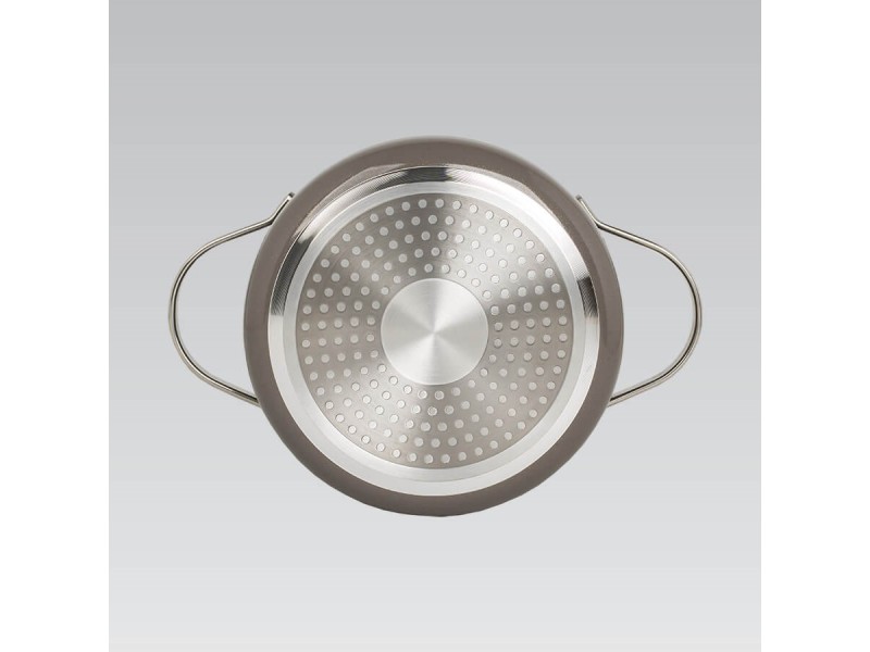 Casserole shallow with lid MAESTRO MR-4009 (MR-4009-28S) 28 cm 3.9 l Grey MR-4009-28S – Maestro Съдове за готвене