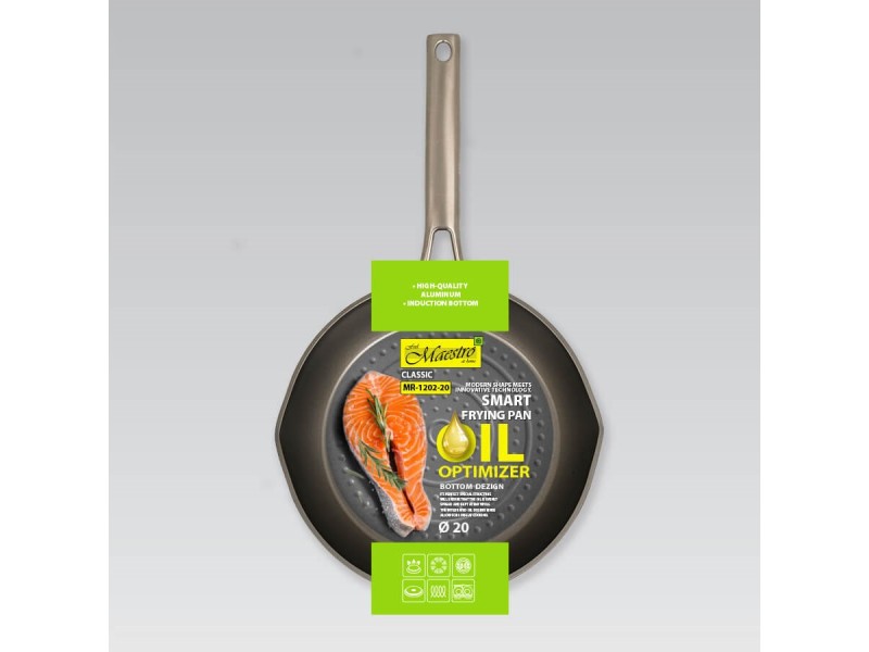 Smart frying pan MAESTRO MR-1202 (MR-1202-20) 20 cm Black, Grey MR-1202-20 – Maestro Съдове за готвене