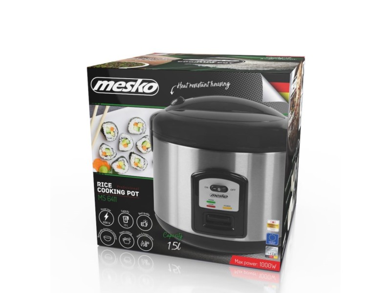 Mesko MS 6411 rice cooker Black,Stainless steel 1000 W MS 6411 – Adler Съдове за готвене