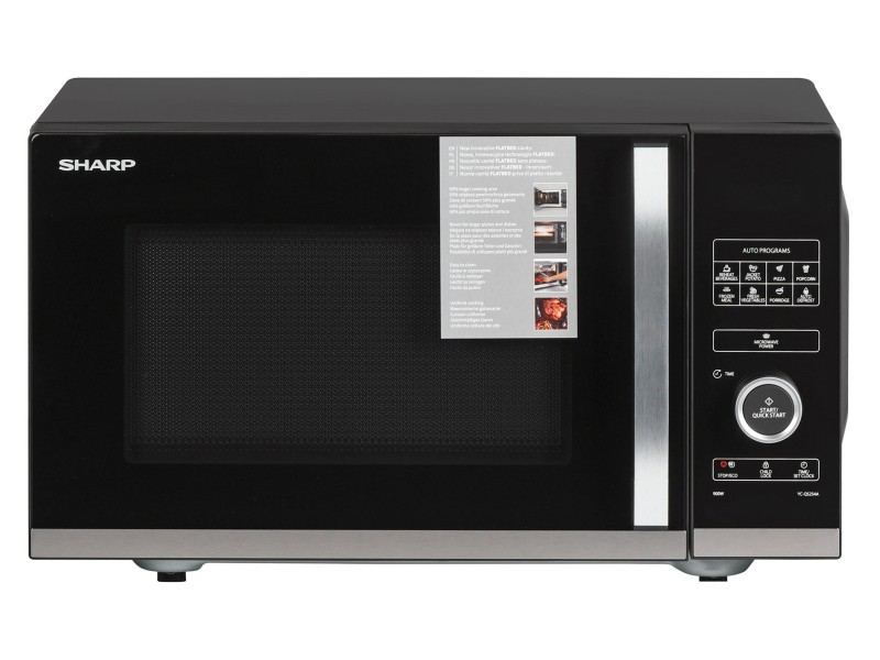 Sharp YC-QS254AE-B microwave Countertop Solo microwave 25 L 900 W Black, Stainless steel YC-QS254AE-B – SHARP Микровълнови фурни