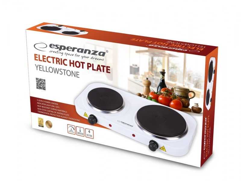 Esperanza EKH007W hob White Countertop Sealed plate 2 zone(s) Esperanza EKH007W hob White Countertop Sealed plate 2 zone(s)