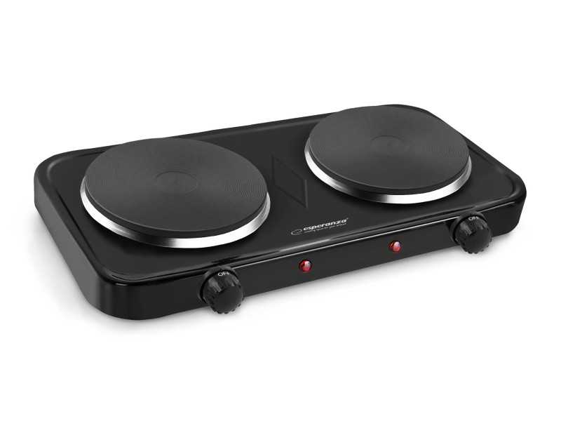 Esperanza EKH010K Electric cooker, top, 2 heating fields, black EKH010K – Esperanza Котлони
