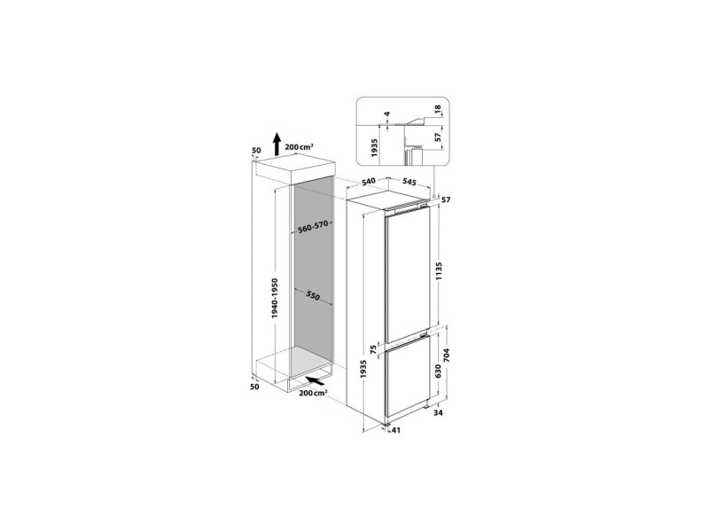Whirlpool ART 9811 SF2 Built-in 306 L E White ART 9811 SF2 – Whirlpool Хладилници с фризери за вграждане