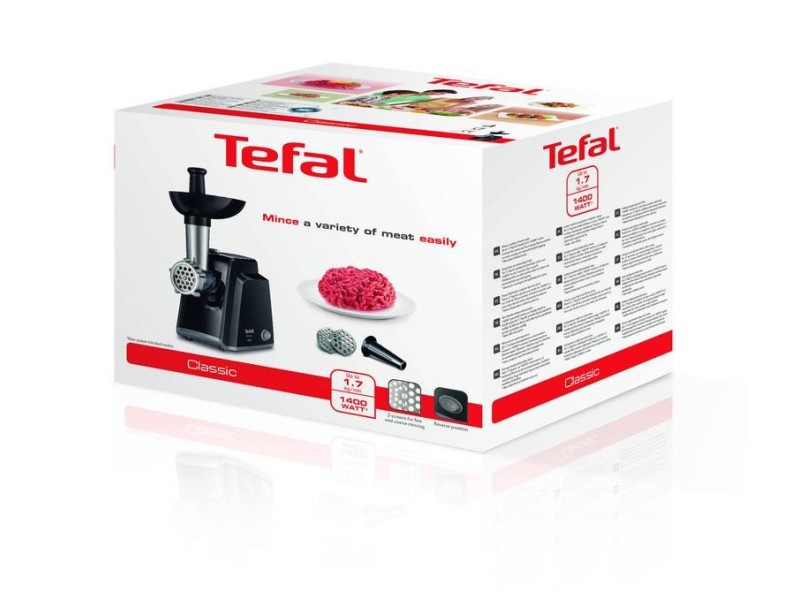 Tefal NE105838 mincer 1400 W Black, Stainless steel NE10583 – Tefal Месомелачки