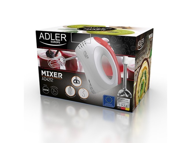 Adler AD 4212 mixer Hand mixer Red,White AD 4212 – Adler Миксери & Пасатори