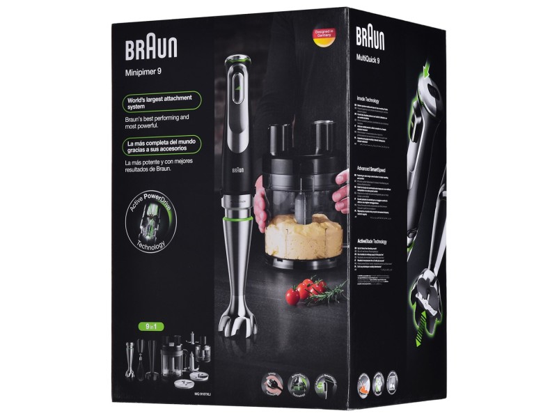 Braun MultiQuick 9 MQ 9187XLI 0.6 L Immersion blender 1200 W Black, Stainless steel MQ 9187XLI – Braun Миксери & Пасатори