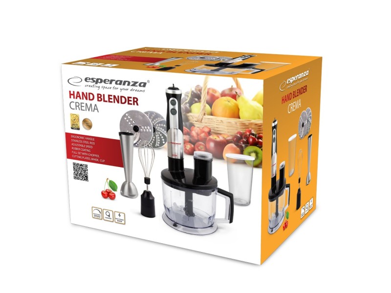 Esperanza EKM004 blender 0.6 L Immersion blender Black,Silver,Transparent 800 W EKM004 – Esperanza Миксери & Пасатори
