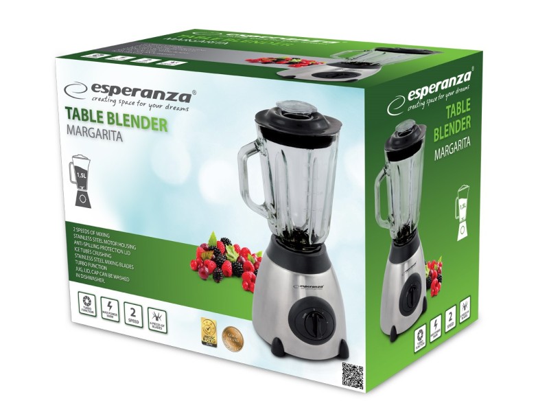 Esperanza EKM020 Blender 500W 1.5L Inox / Black EKM020 – Esperanza Миксери & Пасатори