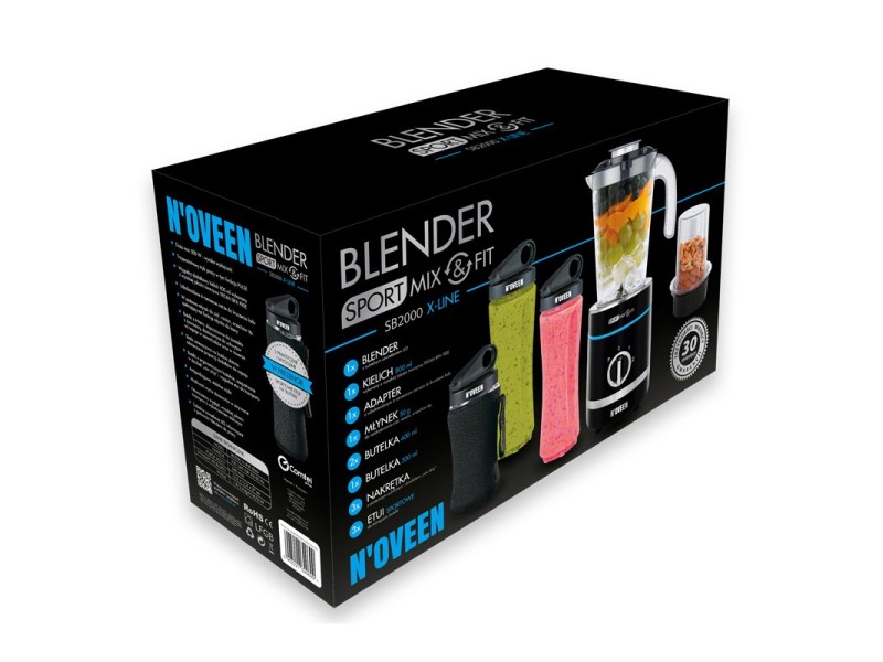 Noveen Sport Mix & Fit SB2000 X-LINE blender 0.8 L Tabletop blender 500 W SB2000 – NOVEEN Миксери & Пасатори