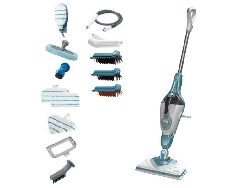 Black & Decker BHSM1610DSM Portable steam cleaner 0.5 L 1600 W Aqua colour, White BHSM1610DSM – BLACK+DECKER Прахосмукачки