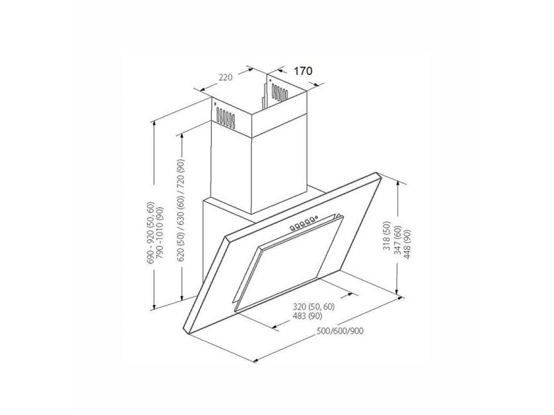 AKPO WK-4 NERO 2.0 60 GRAY/GREY GLASS T300 Linear LED/Controller Hood AGDAKPOKA0488 – AKPO Абсорбатори