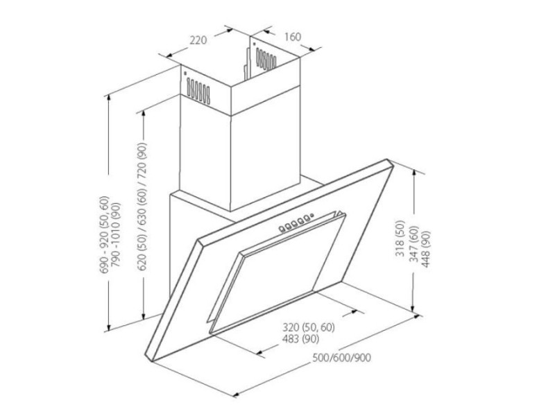 Akpo WK-4 Nero Line Eco 50 Wall-mounted Black WK-4 NERO LINE ECO 50 CZARNY – AKPO Абсорбатори
