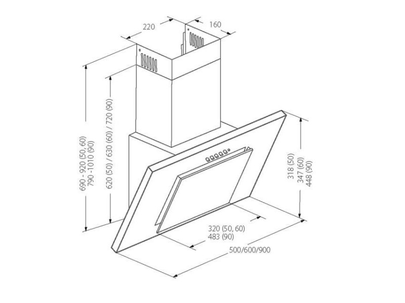Akpo WK-4 Nero Line Eco 50 Wall-mounted White WK-4 NERO LINE ECO 50 BIAŁY – AKPO Абсорбатори