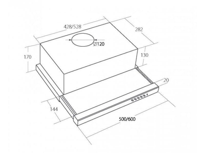 Akpo WK-7 Light Eco 60 Built-under cooker hood Inox WK-7 LIGHT ECO 60 INOX – AKPO Абсорбатори