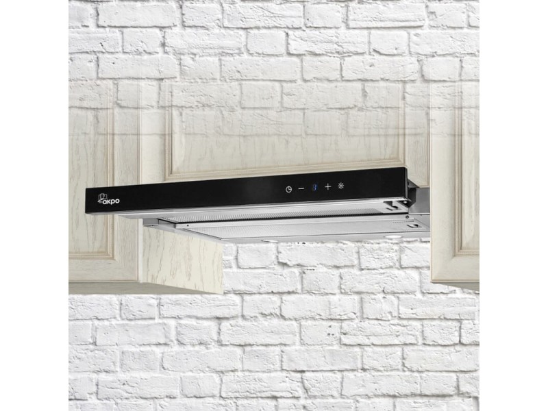 Akpo WK-7 Light Glass Touch 60 Under-cabinet cooker hood Black, Inox WK-7 LIGHT GLASS TOUCH 60 INOX CZARNY – AKPO Абсорбатори