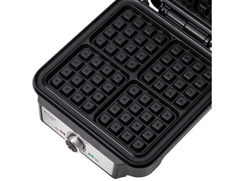 Adler AD 3083 waffle iron 4 waffle 1800 W Black, Silver AD 3083 – Adler Тостери