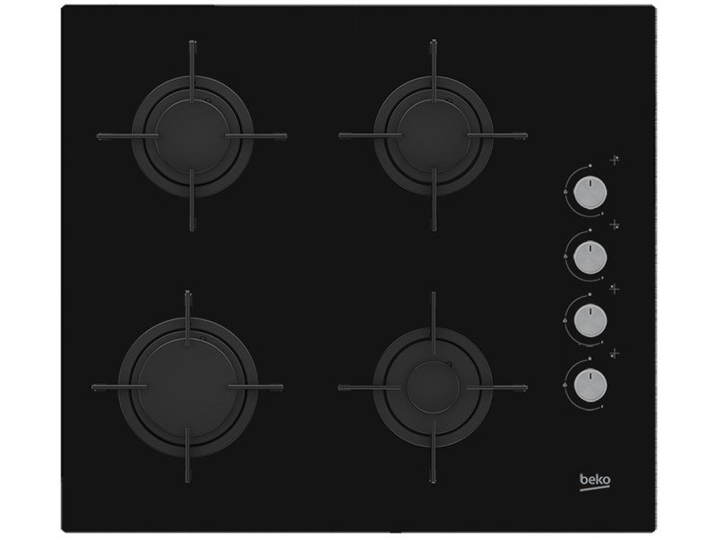 Beko HILG64120S hob Black Built-in 60 cm Gas 4 zone(s) HILG64120S – Beko Котлони за вграждане