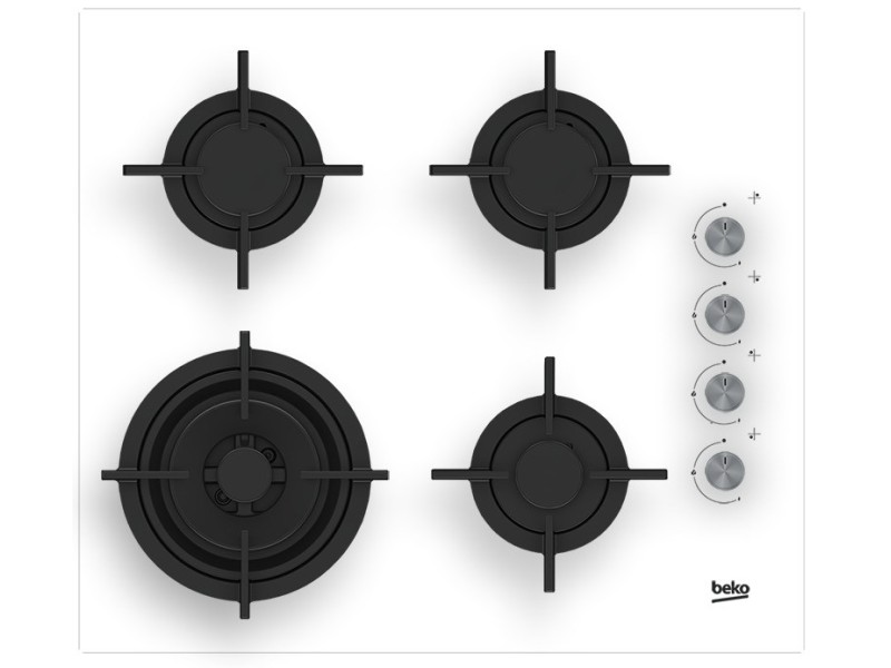Beko HILW64122SW hob White Built-in 60 cm Gas 4 zone(s) HILW64122SW – Beko Котлони за вграждане