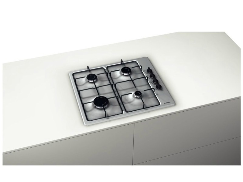 Bosch PBP6B5B80 hob Stainless steel Built-in Gas 4 zone(s) PBP6B5B80 – BOSCH Котлони за вграждане