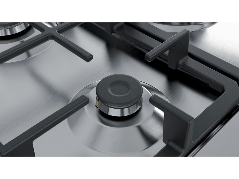 Bosch Serie 4 PGQ7B5B90 hob Stainless steel Built-in 75 cm Gas 5 zone(s) PGQ7B5B90 – BOSCH Котлони за вграждане