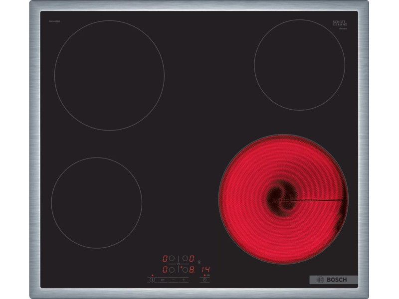 Bosch Serie 4 PKE645BB2E Hob Black Built-in Ceramic 4 zone(s) PKE645BB2E – BOSCH Котлони за вграждане