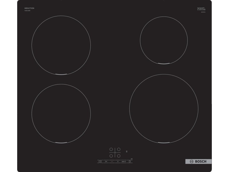 Bosch Serie 4 PUE611BB5E hob Black Built-in 60 cm Zone induction hob 4 zone(s) PUE611BB5E – BOSCH Котлони за вграждане