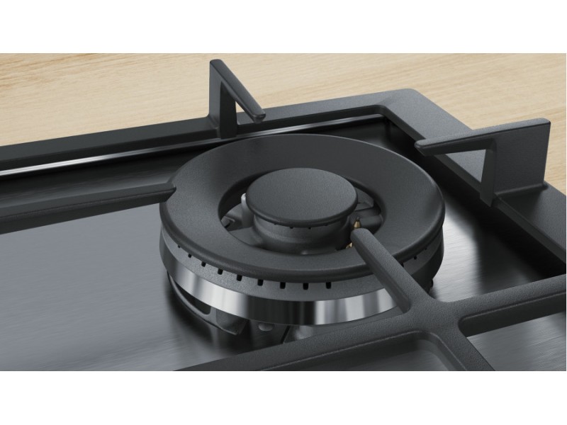 Bosch Serie 6 PCH6A5B90 hob Stainless steel Built-in 60 cm Gas 4 zone(s) PCH6A5B90 – BOSCH Котлони за вграждане
